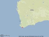 mapa rozšíření Drosera binata v jihozápadní Austrálii